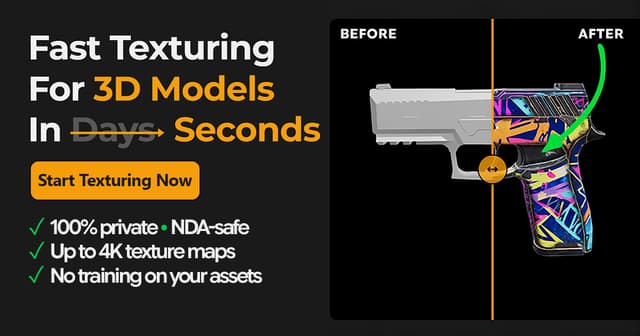 TextureFast - Fast Texturing For 3D Models In Seconds Image of TextureFast - Fast Texturing For 3D Models In Seconds