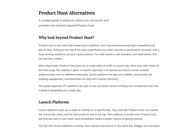 Product Hunt Alternatives Image of Product Hunt Alternatives
