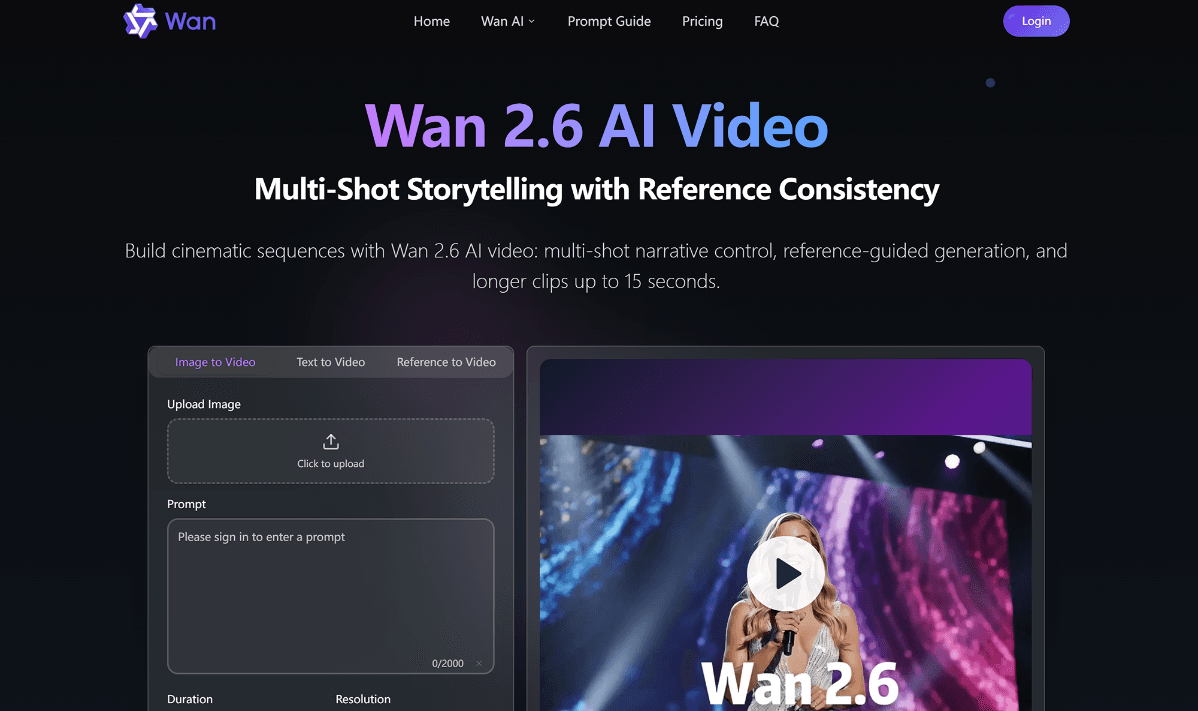 Wan 2.6 AI Video Generator