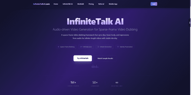 Infinitetalk AI Image of Infinitetalk AI