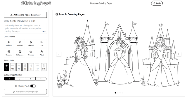 AI Coloring Pages Generator Image of AI Coloring Pages Generator