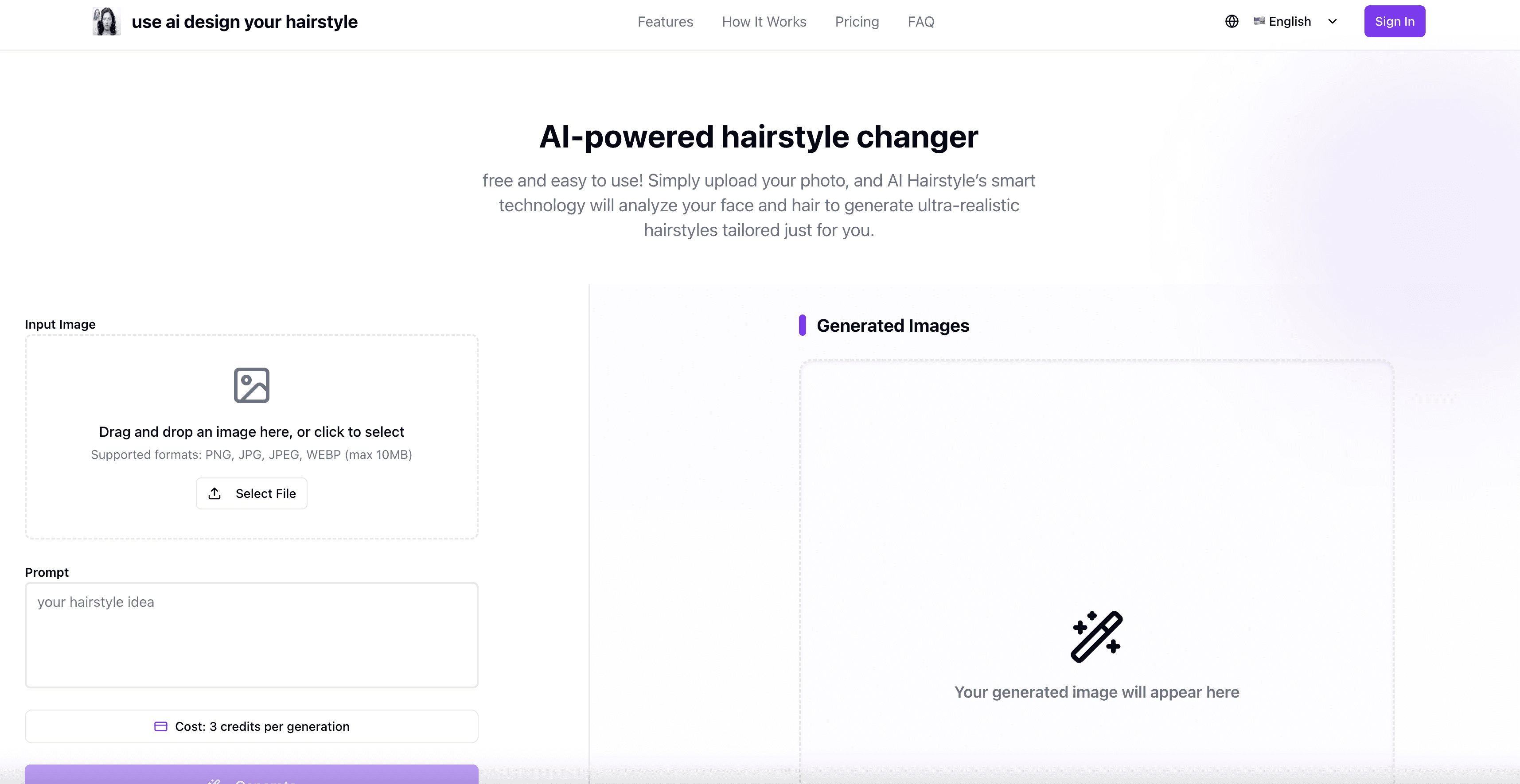 AI-powered hairstyle changer