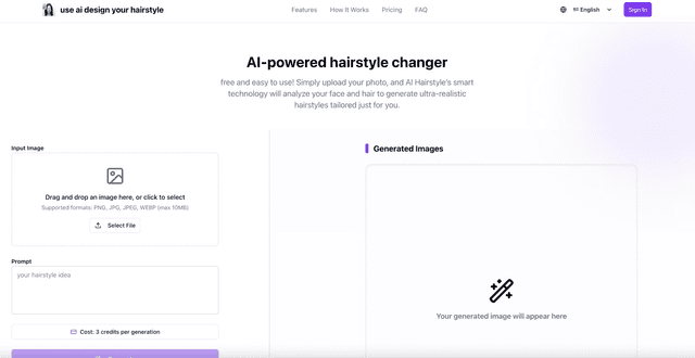 AI-powered hairstyle changer Image of AI-powered hairstyle changer