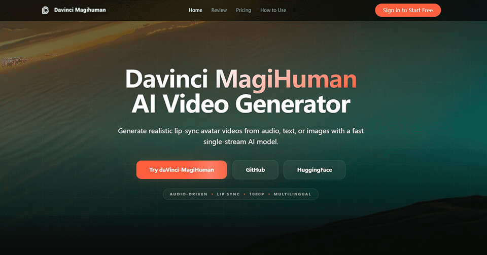 Davinci MagiHuman AI Video Generator