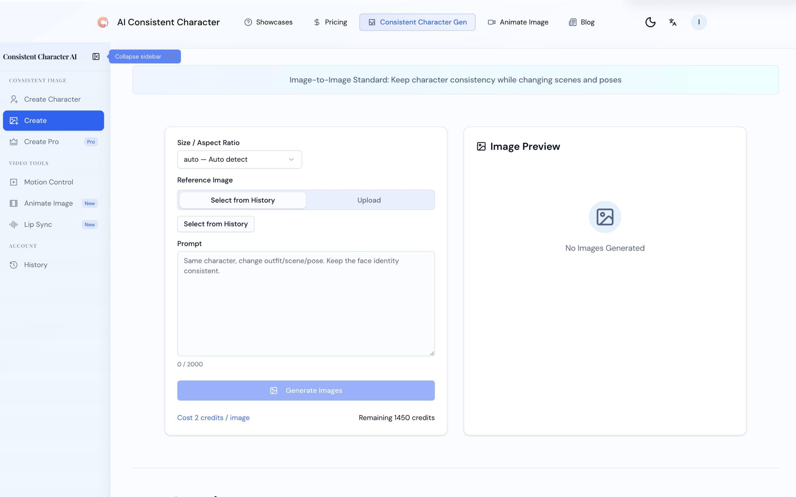 Consistent Character AI