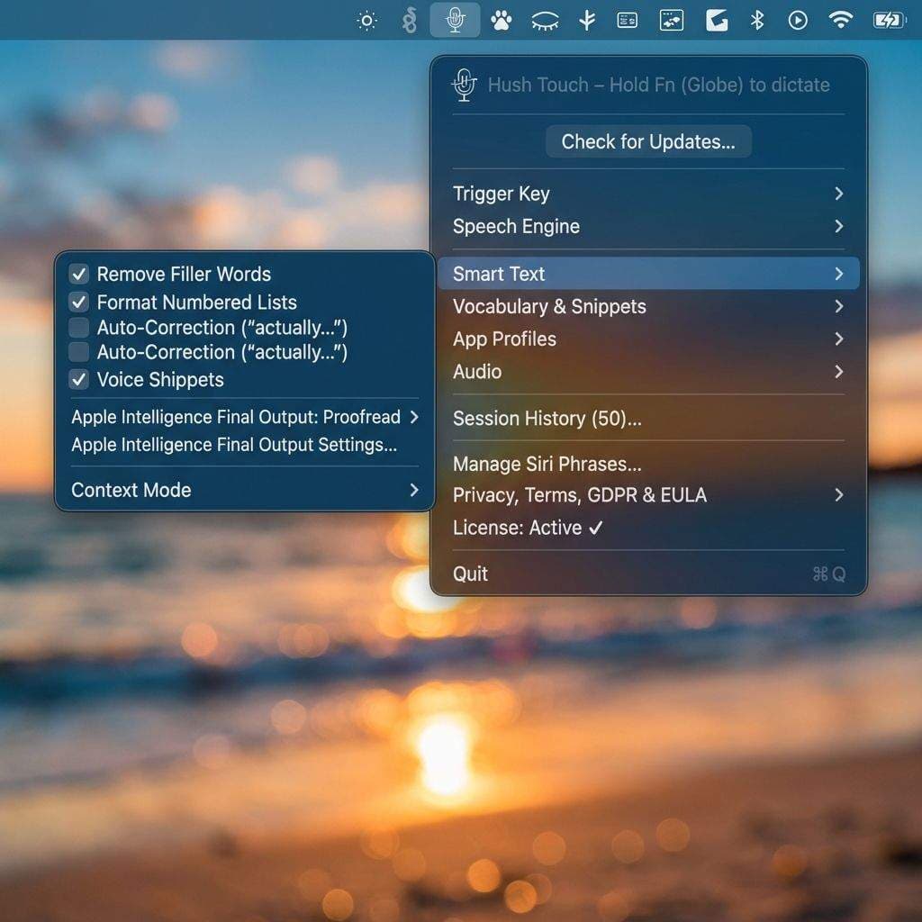 Image for Hush Touch | Voice-to-Text for MacOS