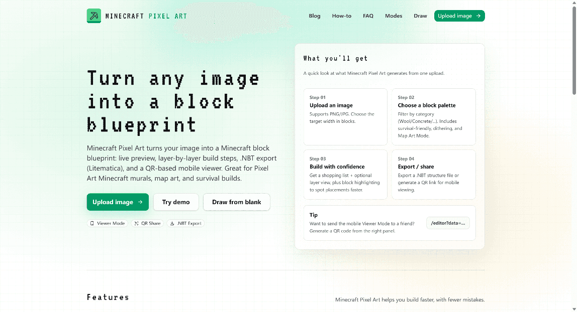 Image for Minecraft Pixel Art