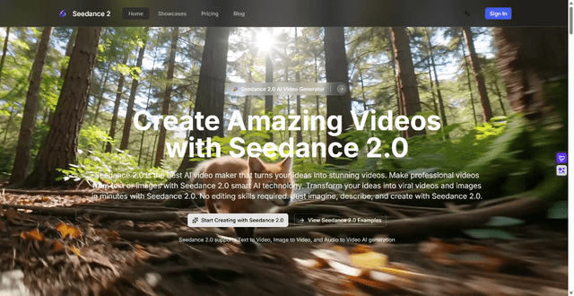 Seedance 2.0 AI Video Generator Image of Seedance 2.0 AI Video Generator
