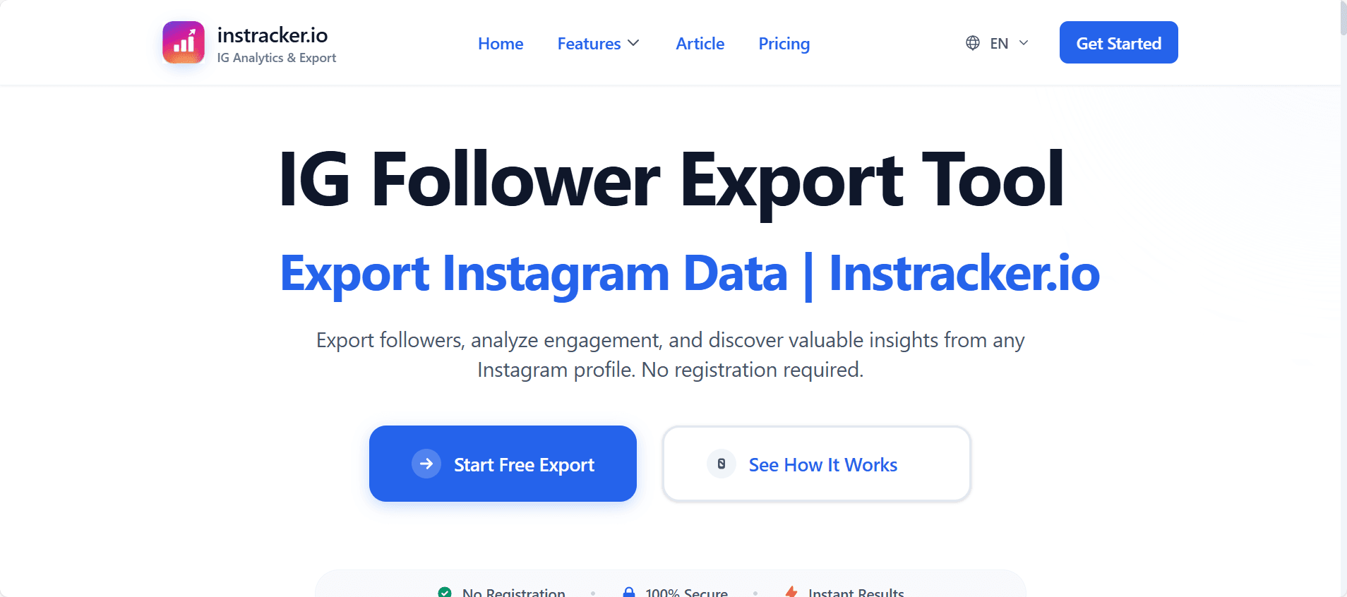 Image for IG Follower Export Tool - Export Instagram Data | Instracker.io