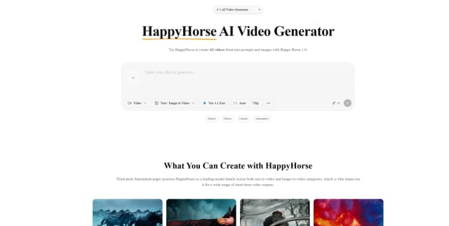 Happy Horse AI Video Generator Image of Happy Horse AI Video Generator