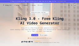 Image for Kling 3.0 - Free Kling AI Video Generator
