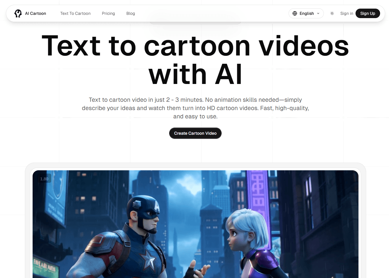 Text to Cartoon Videos