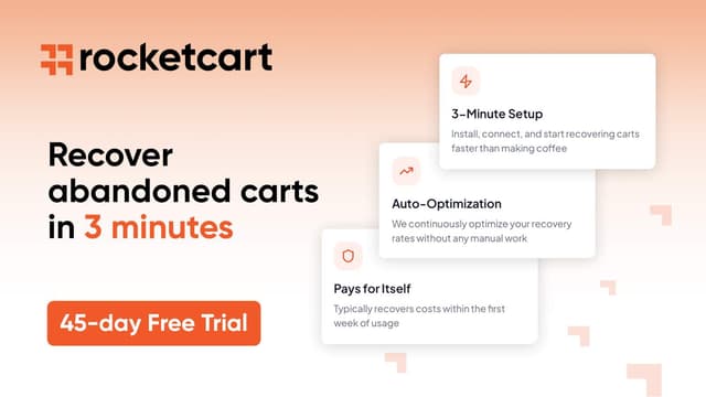 RocketCart - Abandoned Cart Recovery Image of RocketCart - Abandoned Cart Recovery