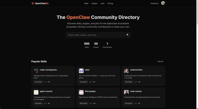 Open Claw Directory Image of Open Claw Directory