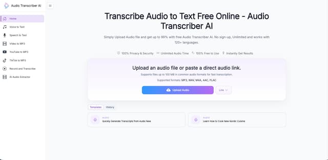 Audio Transcriber AI: Turn Audio to Text Free Online Image of Audio Transcriber AI: Turn Audio to Text Free Online