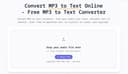 Simple MP3 to Text Online Tool
