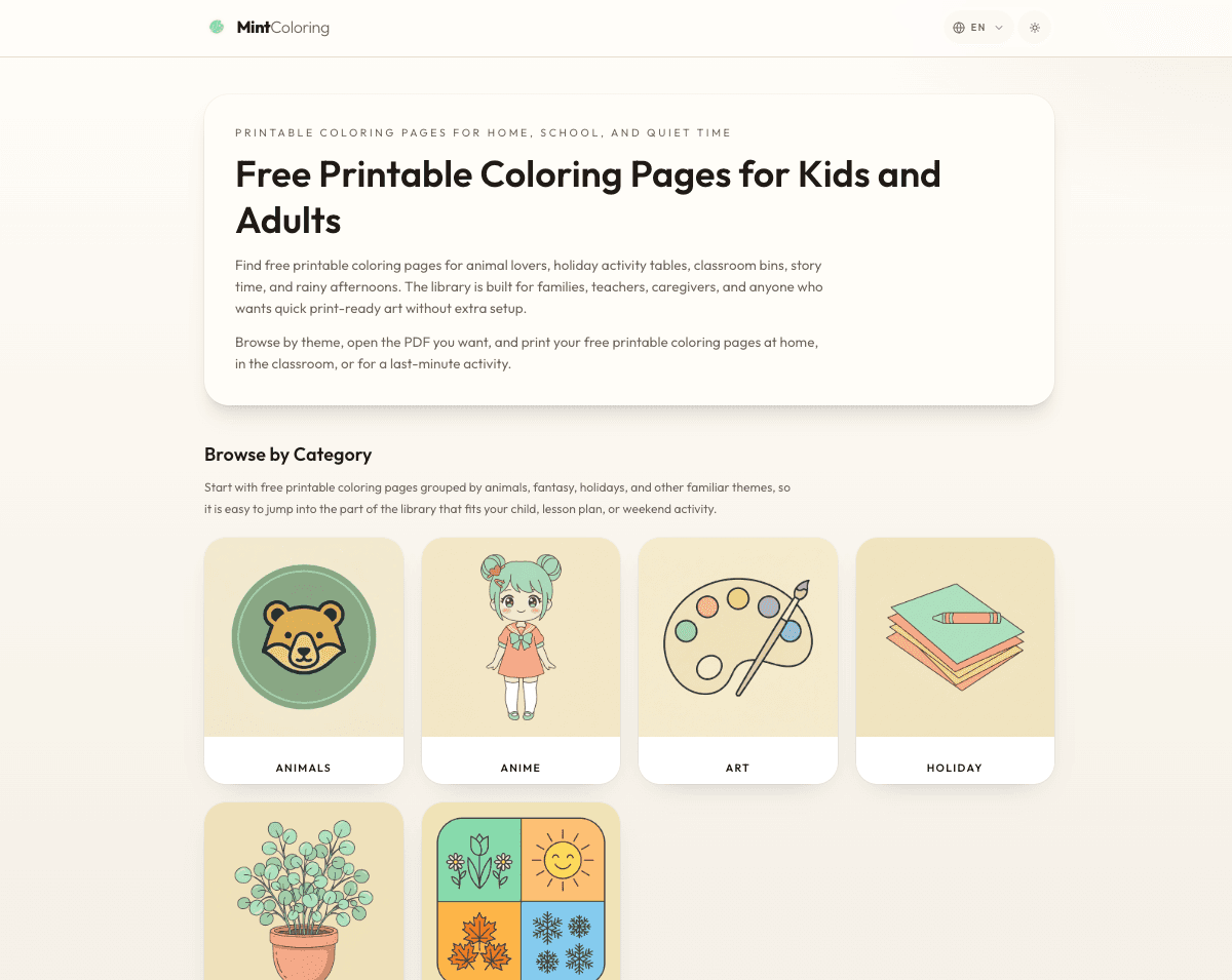 Image for MintColoring.com
