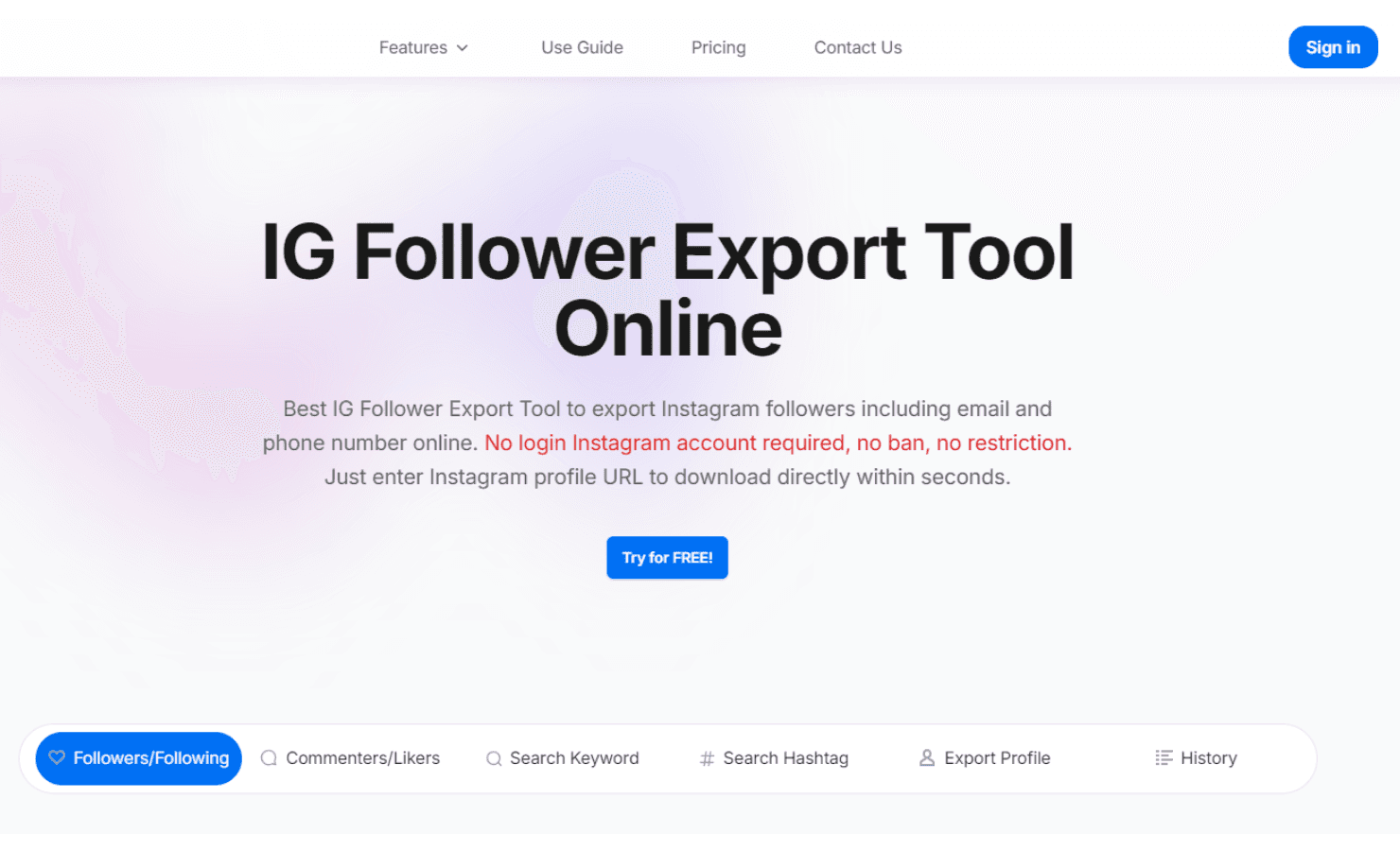 Image for IG Follower Export Tool