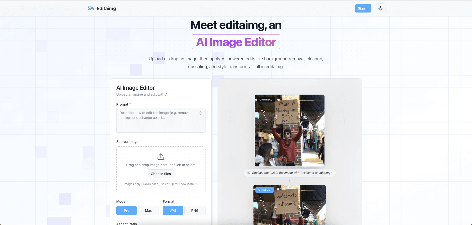 Image for Editaimg - AI Image Editor & Photo Retouching
