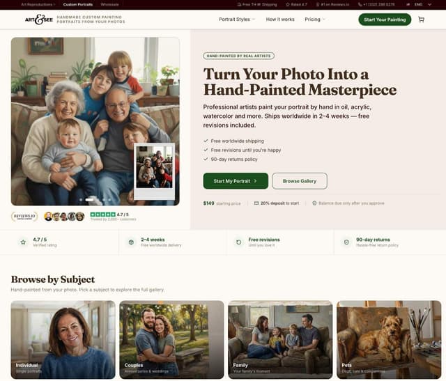 Art & See Custom Oil Painting Portraits Image of Art & See Custom Oil Painting Portraits