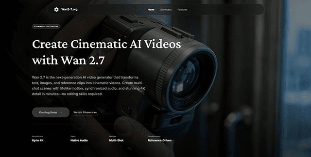 Wan 2.7 AI Video Generator Image of Wan 2.7 AI Video Generator