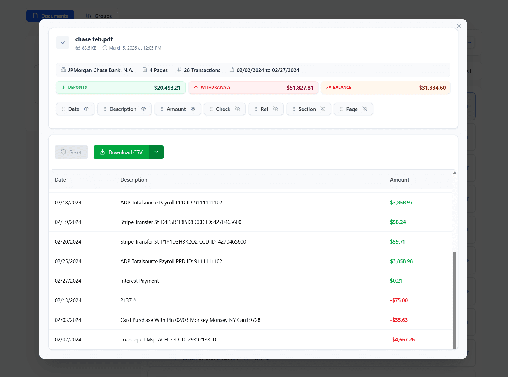Image for ProcessBankStatement