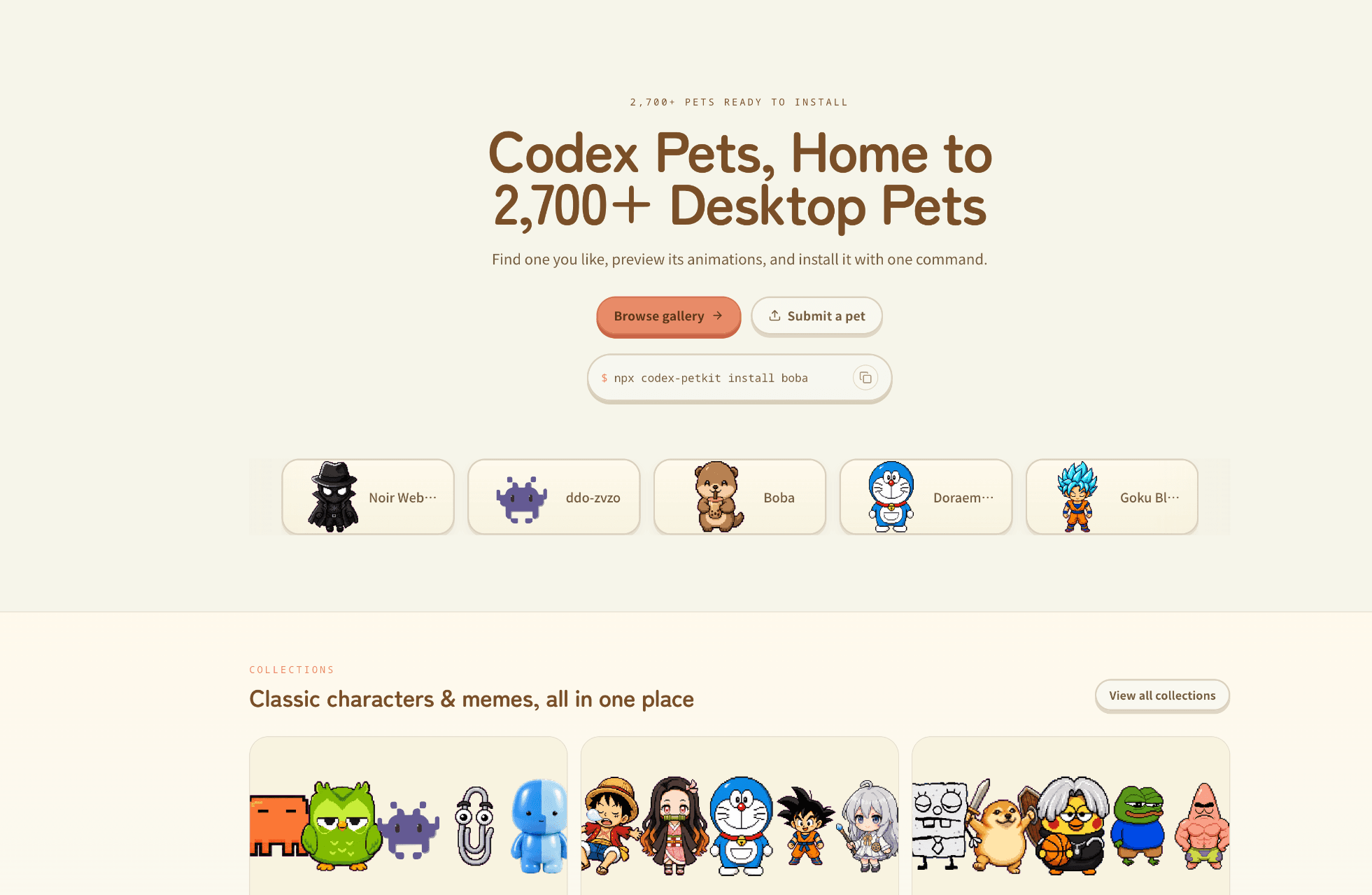 Codex pets Directorty