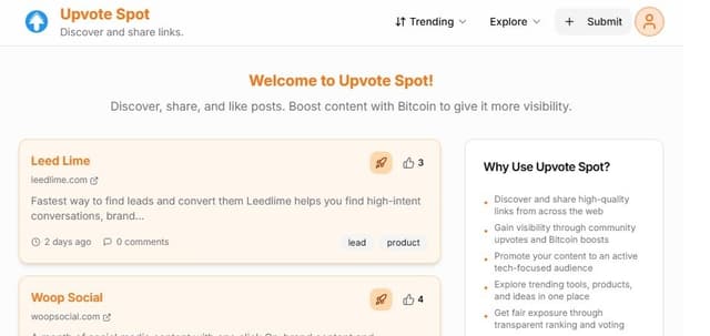 UpVoteSpot Image of UpVoteSpot