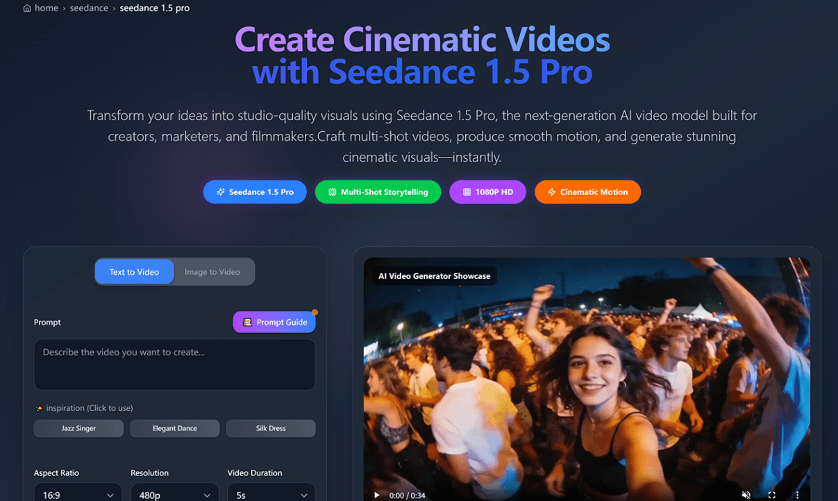 Image for seedance 1.5 pro ai video generator