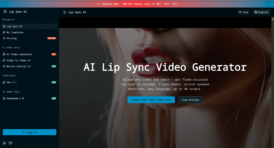 Image for Lip Sync AI - Free AI Lip Sync Video Generator Online