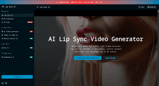 Lip Sync AI - Free AI Lip Sync Video Generator Online Image of Lip Sync AI - Free AI Lip Sync Video Generator Online
