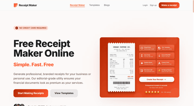 Free Receipt Maker Image of Free Receipt Maker