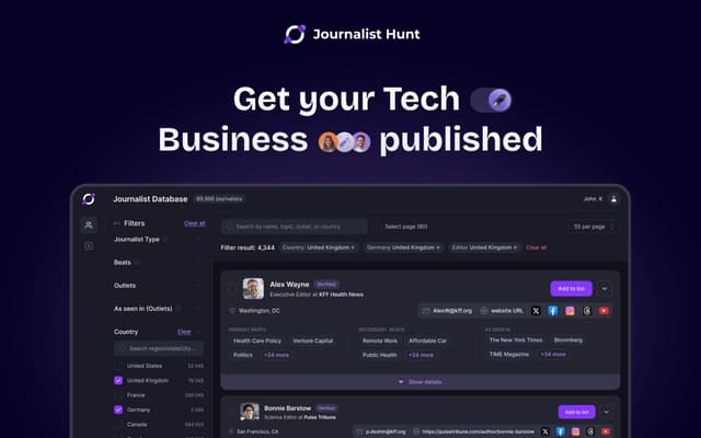 Journalist Hunt Image of Journalist Hunt