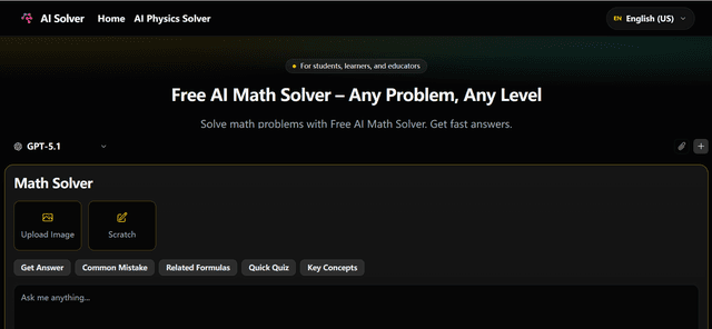 Free AI Math Solver Image of Free AI Math Solver