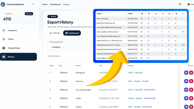 IG Follower Export Tool - SoLeads.ai Image of IG Follower Export Tool - SoLeads.ai