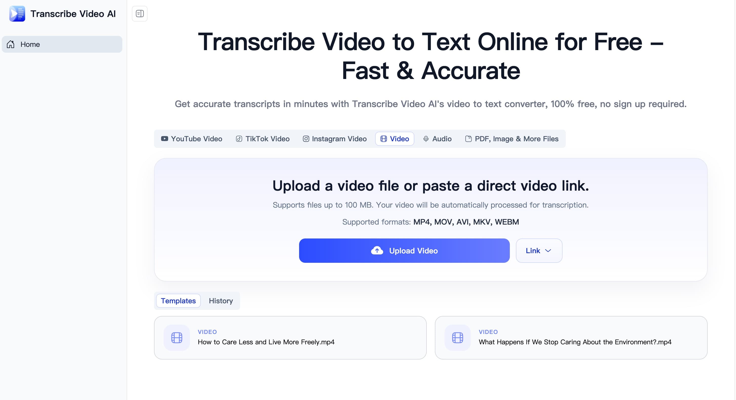 Transcribe Video AI